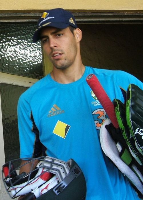 Mitchell Johnson seen at a training session in Adelaide in 2009