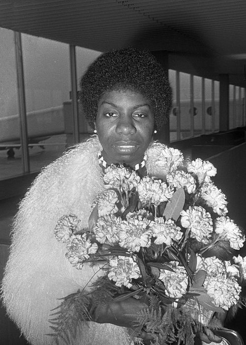 Nina Simone seen after arriving at the Schiphol airport in 1969