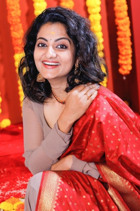 Priyanka Nair as seen while smiling for the camera in Thiruvananthapuram, Kerala in October 2022