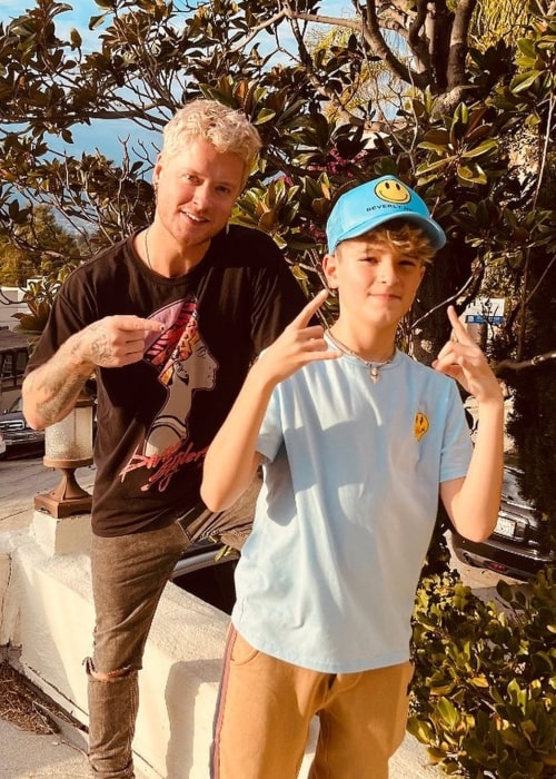 Ryder Tully as seen in a picture with musician Nash Overstreet in Los Angeles, California in August 2022