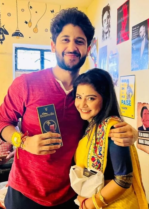 Adrit Roy as seen in a picture with actress Oindrila Saha in August 2022