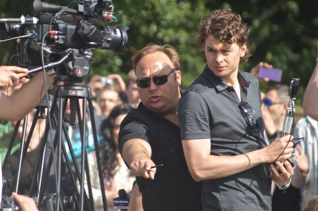 Alex Jones seen with Paul Joseph Watson in 2013