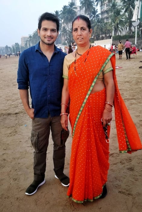 Basant Bhatt with his mother in January 2021