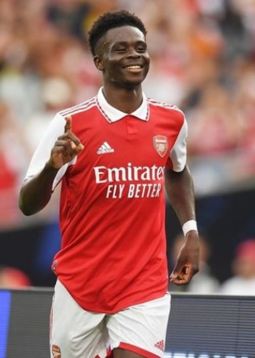 Bukayo Saka as seen in an Instagram Post in July 2022