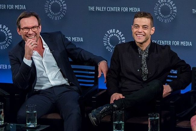 Christian Slater and Rami Malek seen at the PaleyFest in 2015