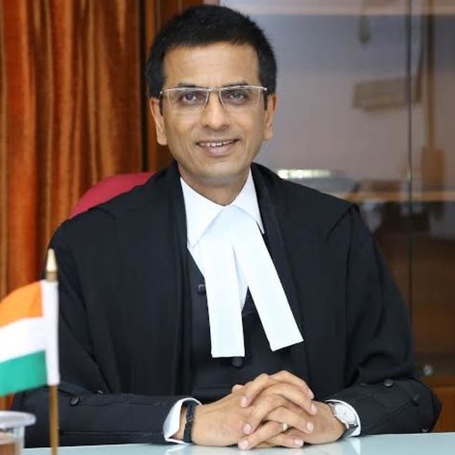 DY Chandrachud smiling for the camera