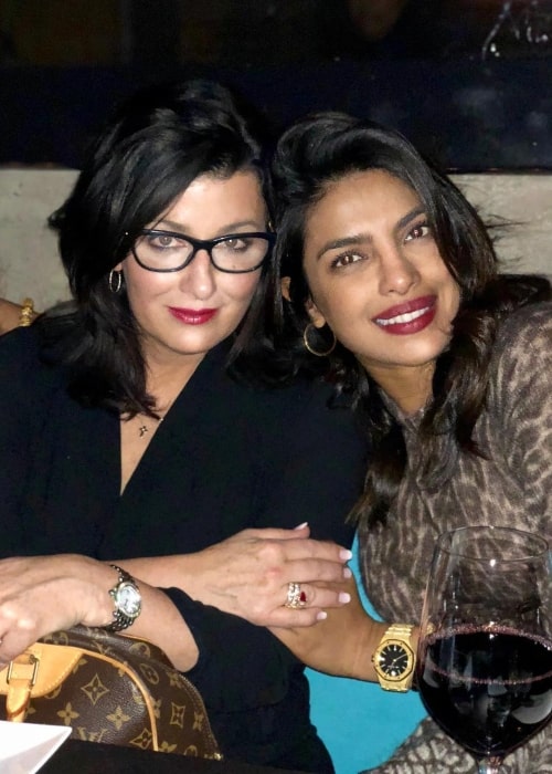 Denise Miller-Jonas (Left) and Priyanka Chopra in October 2018