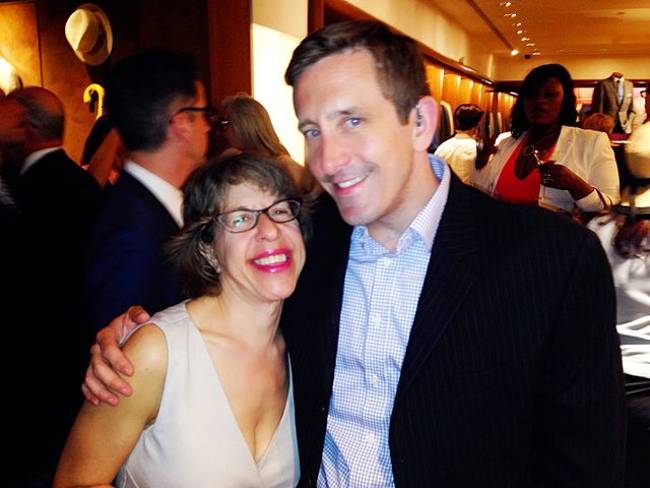 Jackie Hoffman seen smiling with Brian Doherty in 2014