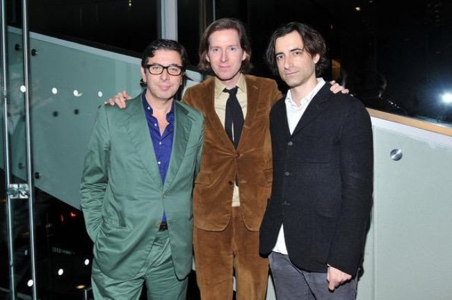 Noah Baumbach (right) seen posing with Wes Anderson (center) in 2006
