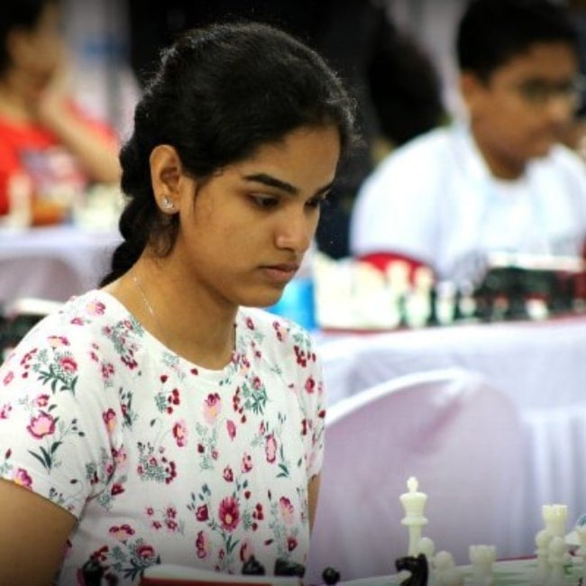 Priyanka Nutakki as seen in a picture that was taken during a chess match in the past