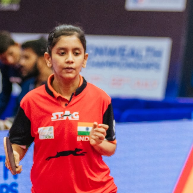 Sreeja Akula as seen in a picture that was taken at the Commonwealth table tennis championship in Cuttack 2019