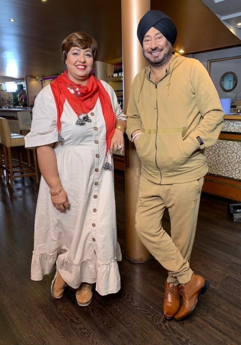 Anita Devgan as seen while posing for a picture with Jaswinder Bhalla