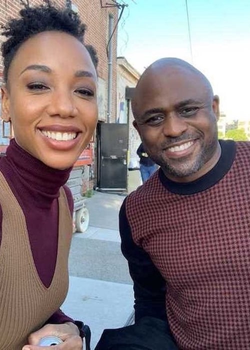 Charmaine Bingwa as seen in a selfie with comedian Wayne Brady on the set of The Good Fight in July 2021