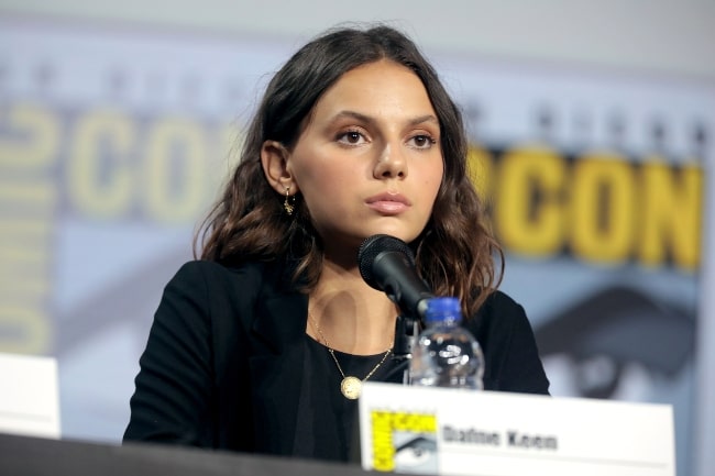 Dafne Keen as seen while speaking at the 2019 San Diego Comic Con International, for 'His Dark Materials', at the San Diego Convention Center in San Diego, California