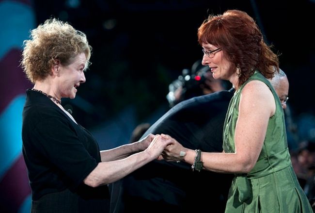 Dianne Wiest (left) as seen greeting Leesa Phillipon in 2011