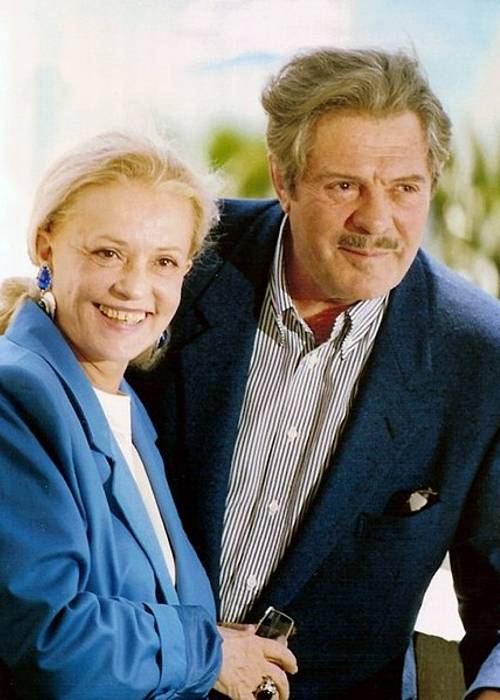 Jeanne Moreau seen with Marcello Mastroianni in 1991