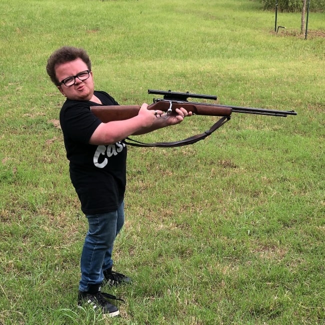 Keenan Cahill as seen in a picture while holding a gun in May 2019