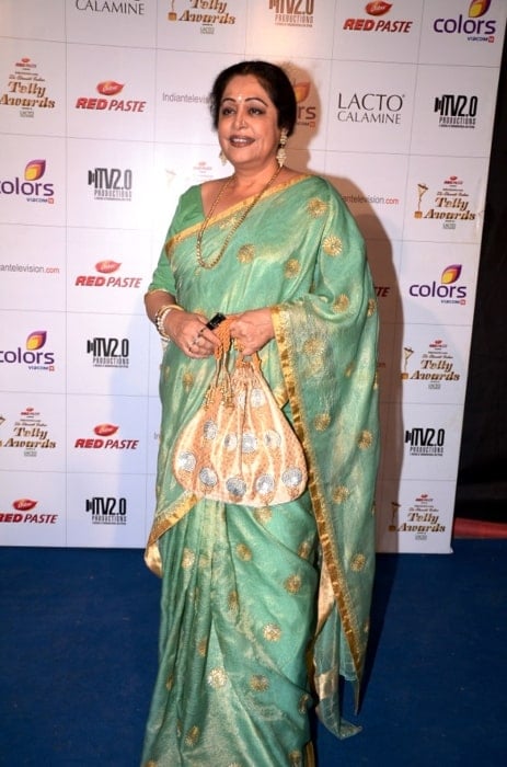 Kirron Kher as seen while posing for the camera at Indian Telly Awards in 2012