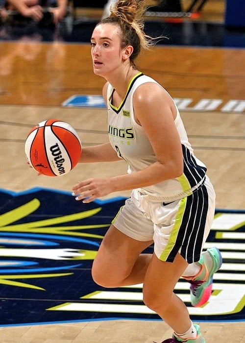 Marina Mabrey of the WNBA Dallas Wings during a game played on September 19, 2021