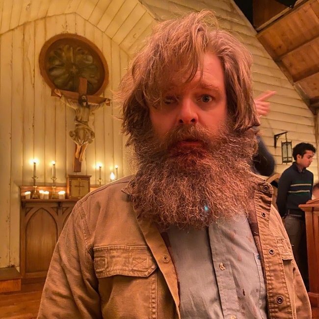 Matt Biedel as seen in a picture that was taken in September 2021, on the set of Midnight Mass