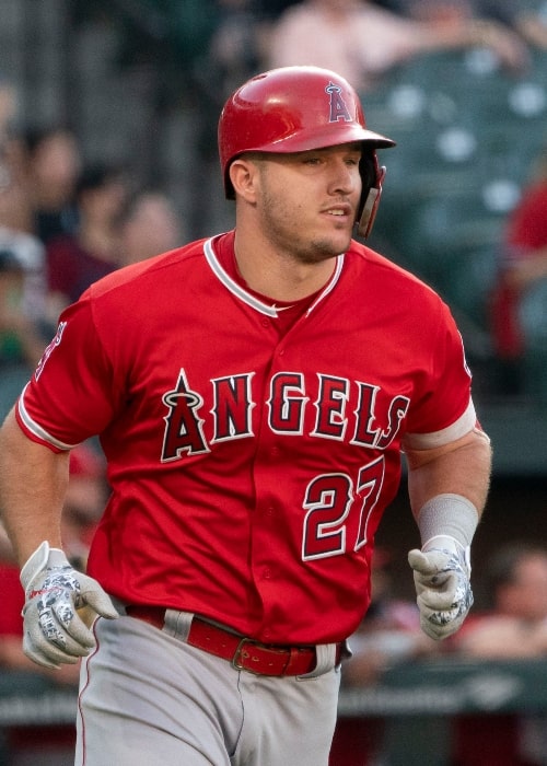 Mike Trout as seen during a game with the Los Angeles Angels at Orioles on June 29, 2018