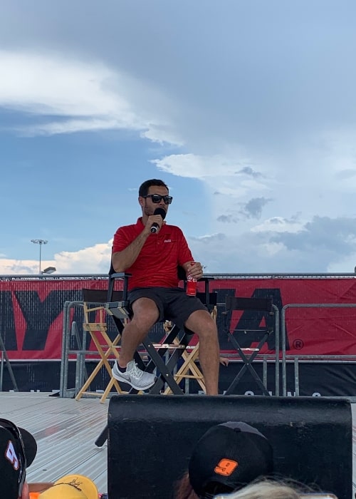 NASCAR driver Kyle Larson making an appearance in the Fanzone in the infield of Daytona International Speedway, July 2019