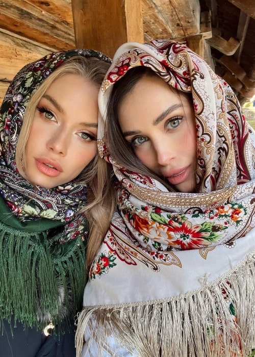 Viktoria Apanasenko as seen in a selfie with designer Elizabeth in December 2022, in Ukraine