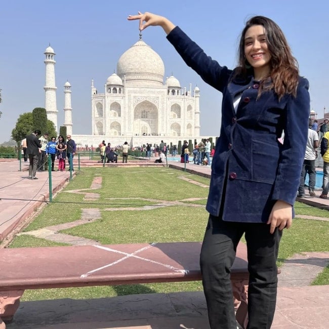 Aanchal Singh as seen in a picture that was taken in February 2022, at Taj Mahal, Agra