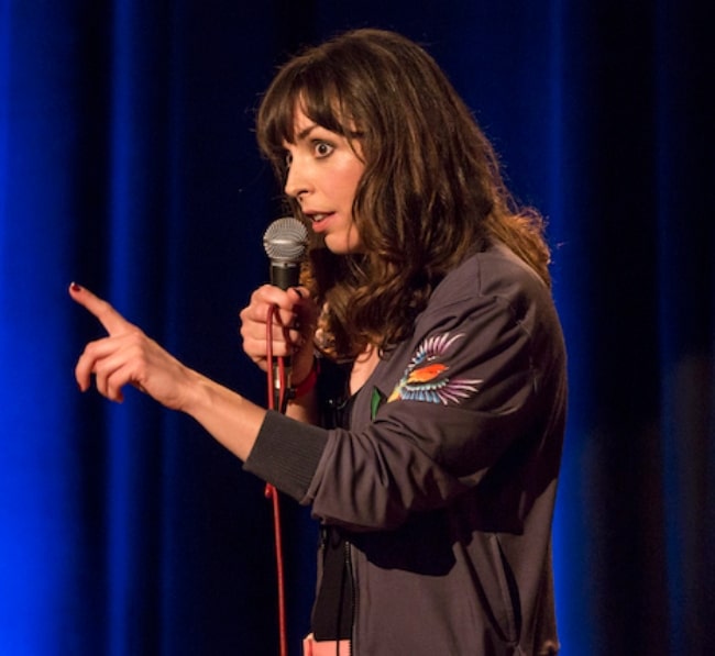 Bridget Christie onstage at Hoxton Hall in May 2016