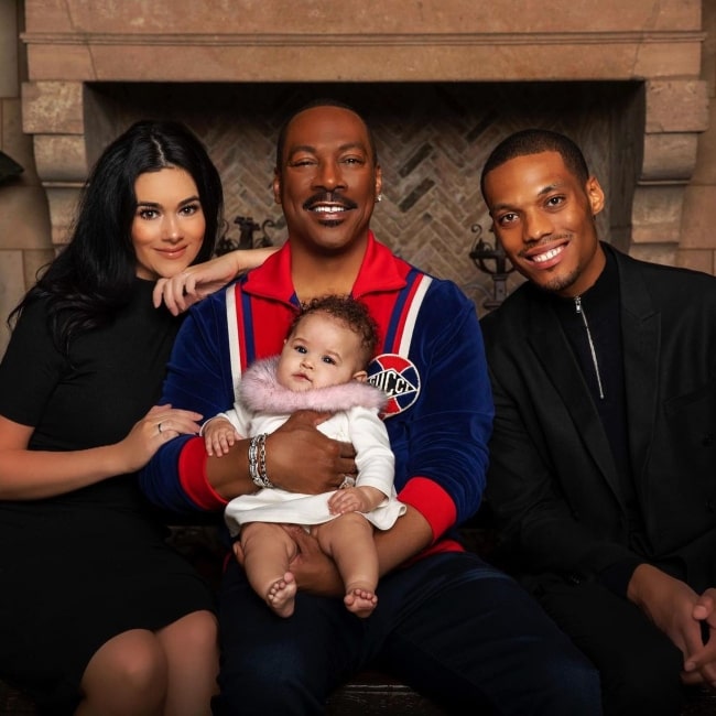 Carly Olivia Fink, Eddie Murphy, Evie Murphy, and Miles Mitchell in a picture that was taken in April 2020