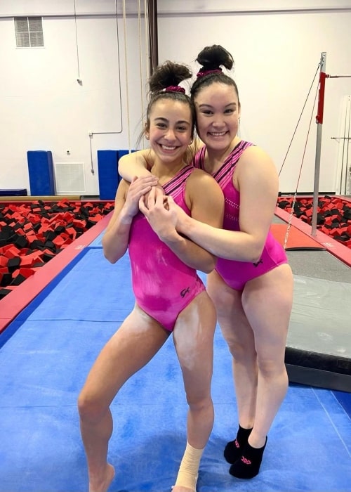 Ciena Alipio as seen in a picture with fellow artistic gymnast Addison Fatta in April 2022