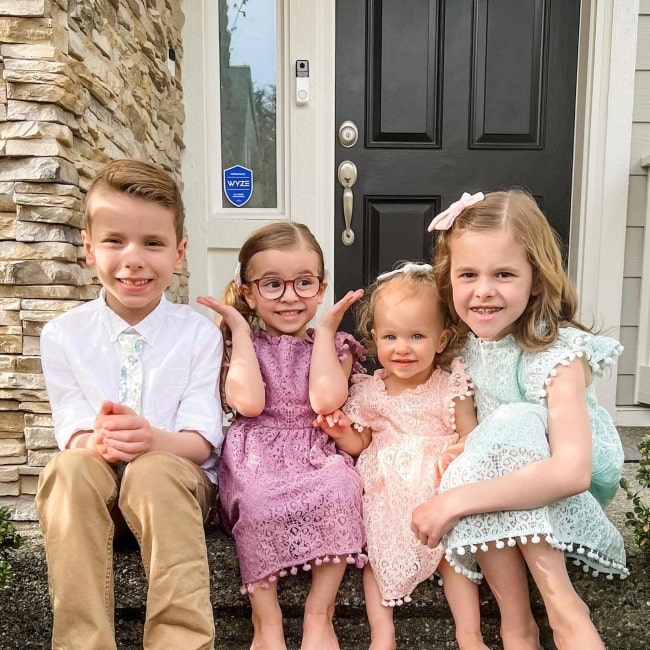 Claire Crosby as seen in a picture with her siblings that was taken in April 2022