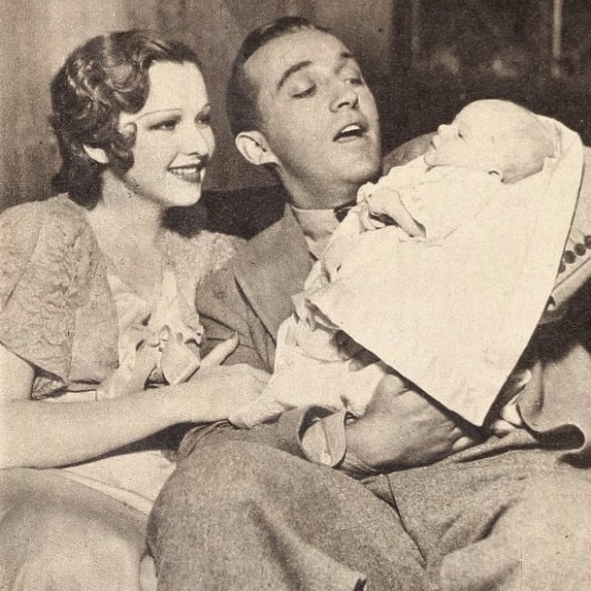 Dixie Lee pictured with Bing Crosby and their first son, Gary Crosby, in 1933