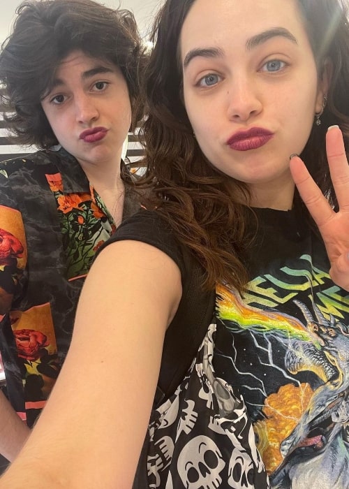 Griffin Santopietro as seen in a selfie that was taken with his Cobra Kai cast mate Mary Mouser in March 2022