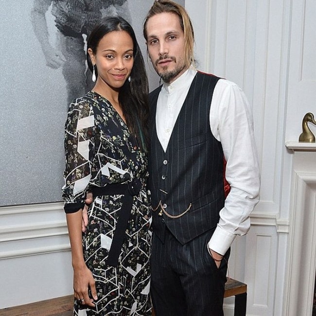 Marco Perego as seen in a picture with Zoe Saldana in December 2015