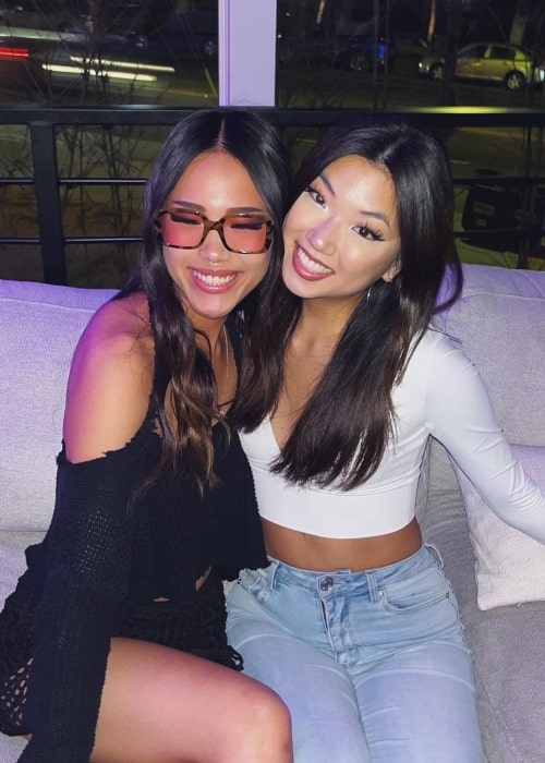 Maru Lee as seen in a picture with fellow Instagram star Cynthia Choi in August 2022, in Venice