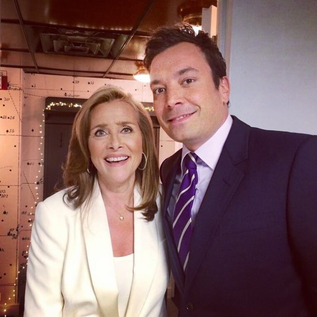 Meredith Vieira in a picture with talk show host Jimmy Fallon in September 2014