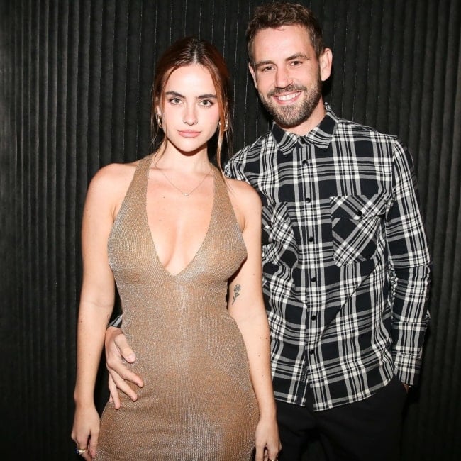 Natalie Joy as seen in a picture that was taken with her beau television personality Nick Viall in November 2022, in Los Angeles, California