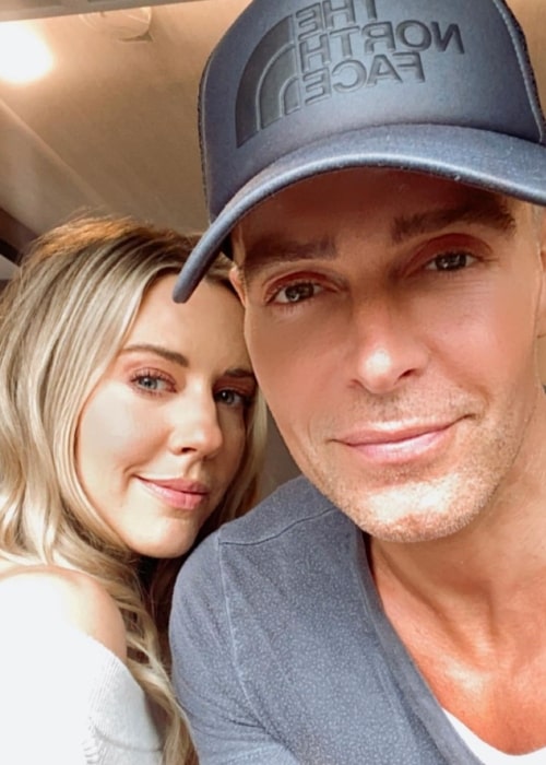 Samantha Cope as seen in a selfie with her husband Joey Lawrence in July 2022