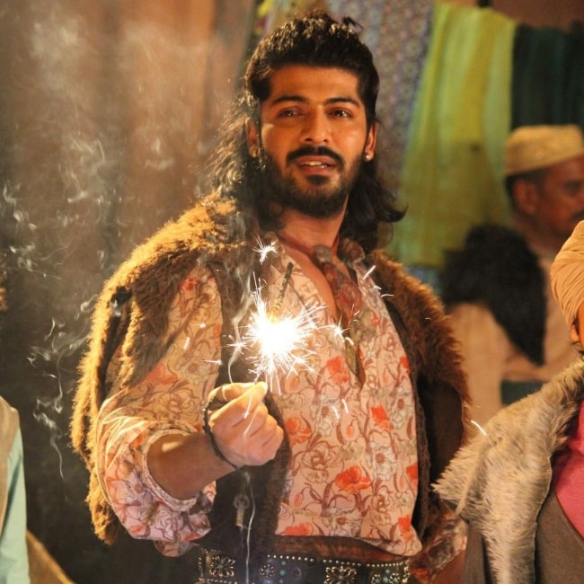 Sheezan Mohammed Khan as seen in a picture taken on Diwali in October 2022, on the set of Ali Baba Dastaan-E-Kabul