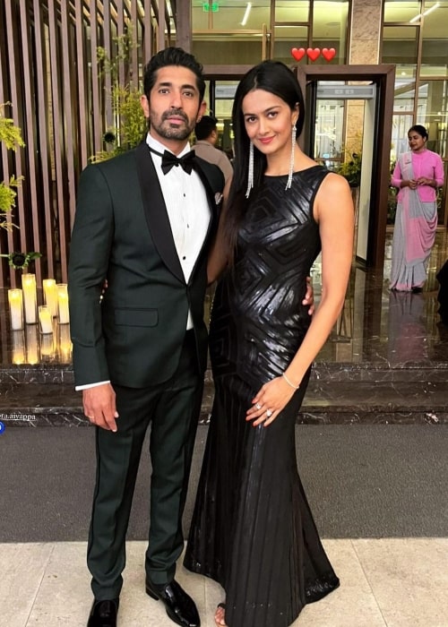 Shubra Aiyappa as seen in a picture with her husband Vishal Sivappa in December 2022