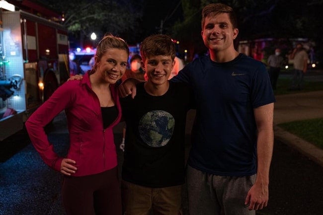 Tait Blum (Center) as seen while smiling for a picture along with Meghan Payton and Connor Payton