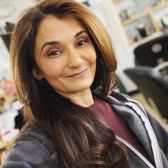 Anjali Bhimani as seen in a selfie that was taken in February 2023