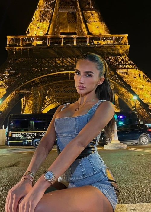 Bailey Whitty in front of Eiffel Tower in November 2022