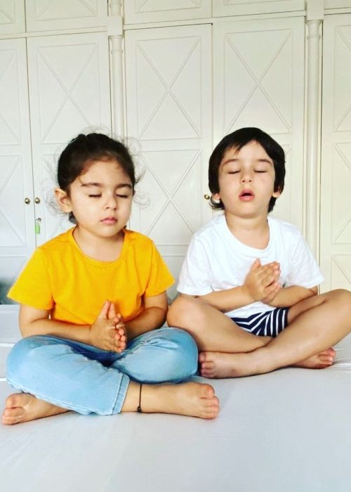 Inaaya Naumi Kemmu and Taimur Ali Khan as seen in an Instagram picture from September 2022