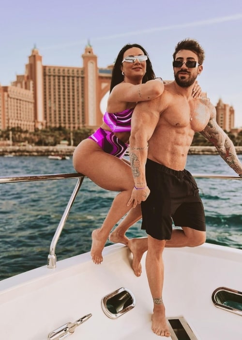 Juju Salimeni as seen in a picture with her beau Diogo Basaglia in January 2023, in Dubai, United Arab Emirates