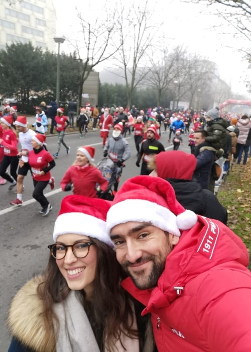 Kristina Milković and Marin Čilić in a selfie that was taken in December 2019