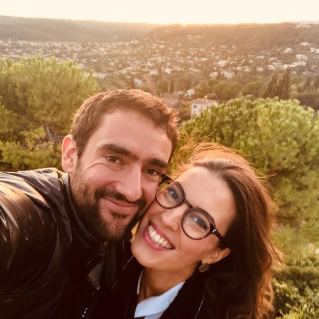 Kristina Milković as seen in a selfie with Marin Čilić taken at Saint-Paul-de-Vence, France in November 2019