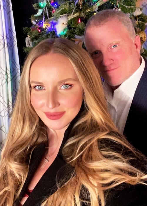 Lucia Oskerova as seen in a selfie with her husband Anthony Michael Hall in Los Angeles, California in January 2023