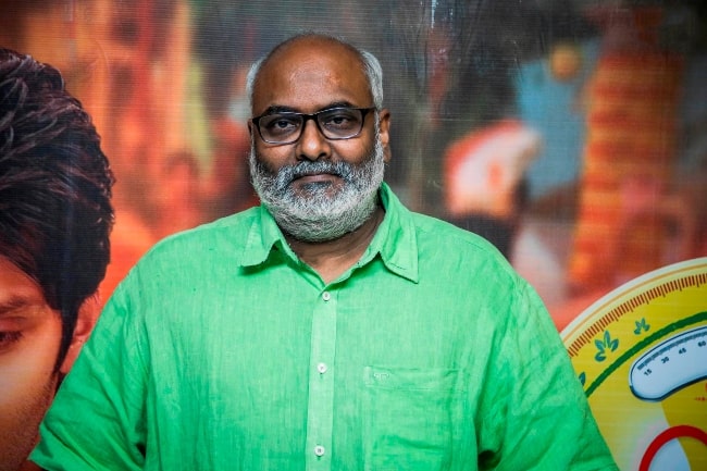 M. M. Keeravani as seen at 'Inji Iduppazhagi' audio launch in 2015